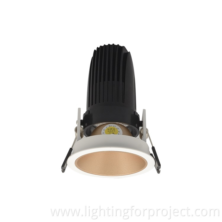 Anti glare wall washer ceiling downlight CRI90 led cob round recessed downlight 10W full watt for Indoor lighting